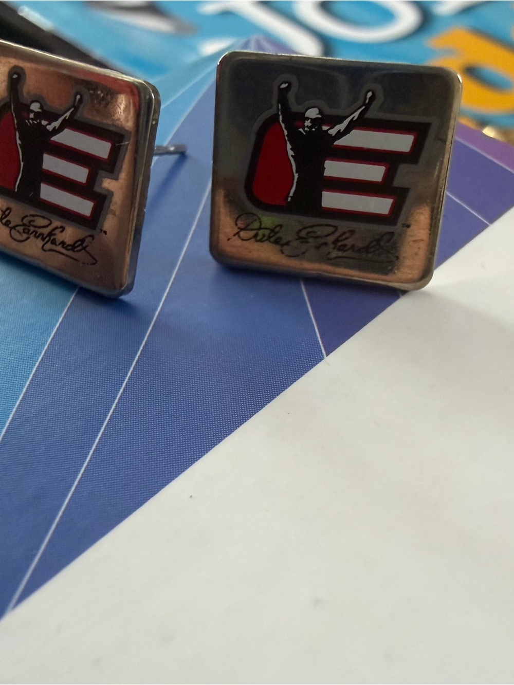 Signed Logo Square Dale Earnhardt 11 vintage earrings studs